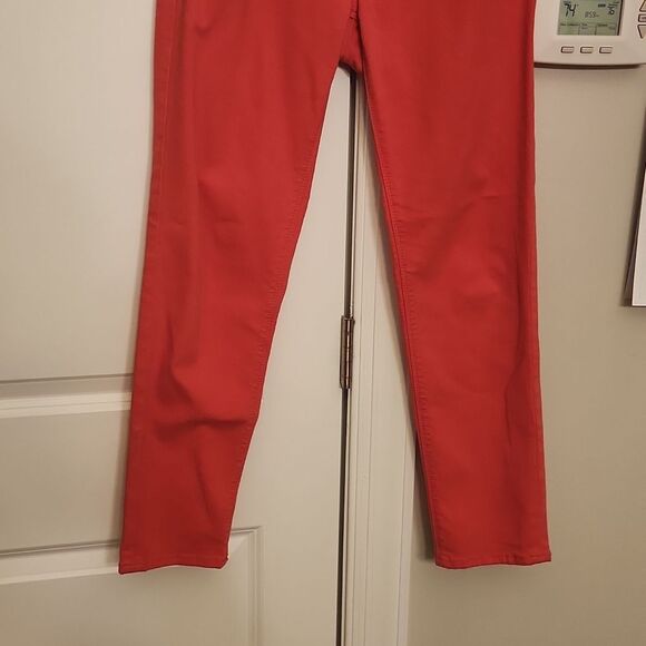 JCP Women's Coral Pink Skinny Ankle High-Stretch Jeans Size 29/8 - Picture 3 of 8